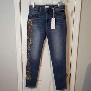 Driftwood Embroidered Skinny Jeans